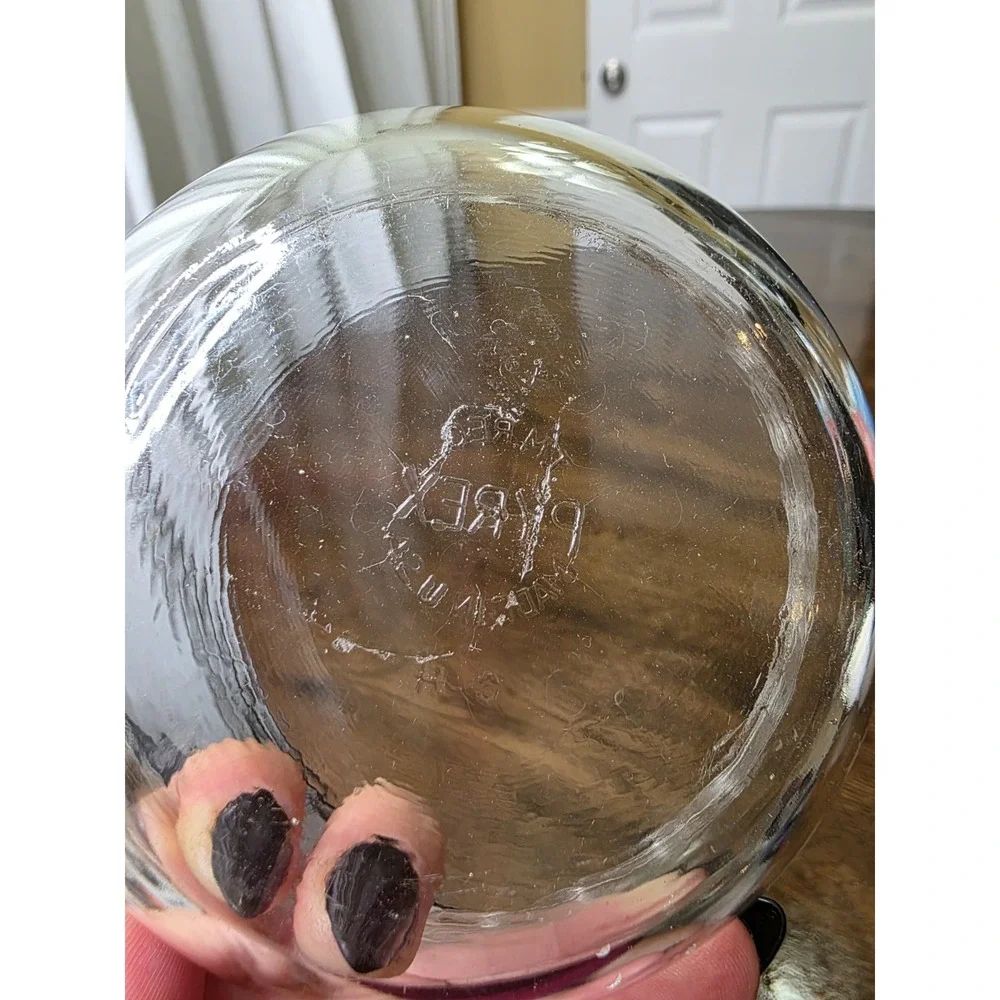 Vintage Corning Pyrex Scalloped 3 Ring Clear‎ Glass 464 Custard Cup Ramekin 10oz